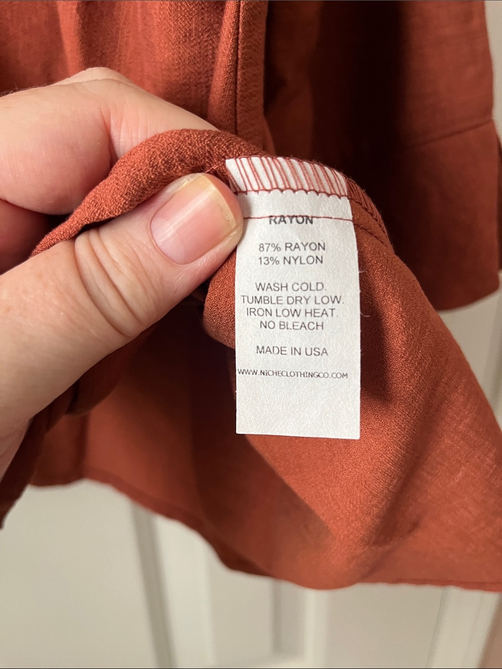Niche Rust Button-Front Collared Tunic - Picture 5 of 5